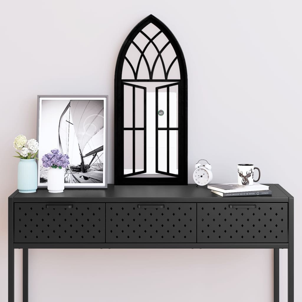 vidaXL Specchio Nero 70x30 cm in Ferro per Uso Interno