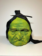 Seasonal Visions Green Old Witch Mask Hood Hat Halloween Adult Costume SVI