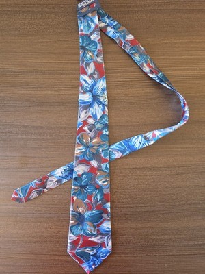 K & C Ltd. Men's Floral Flower Pattern Tie Red Blue Brown Gray White