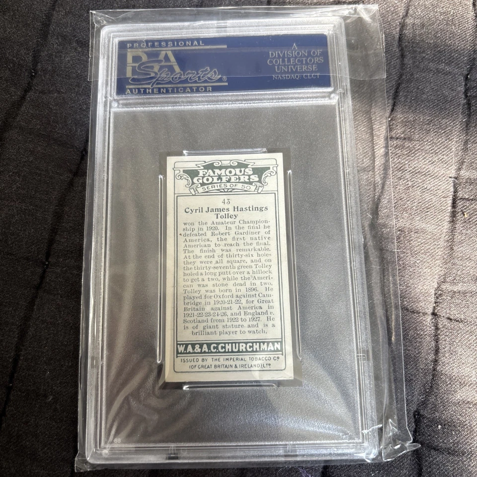 1927 Churchman's Famous Golfers CJH Tolley PSA 6 - Image 2 of 2