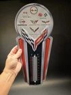 Vintage Style Metal Corvette Generations Wall Thermometer Garage Sign
