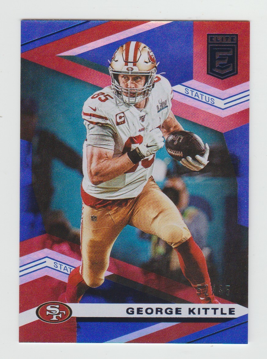 GEORGE KITTLE 49ers 2020 Donruss Elite STATUS BLUE Parallel #5 SP #52/85 Iowa