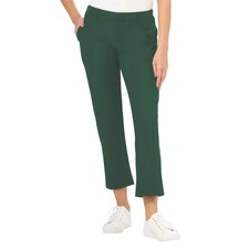 NEW Kirkland Women's 2 Travel Pants Green 4-Way Stretch Zip Pocket G1778