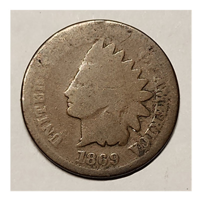 1869 Indian Head 1C~Semi-Key Date~Historic Coin~Below Fine~FAST FREE SHIPPING #2