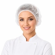 Disposable Bouffant Caps, 21 Inch Hair Nets, White, 50 Count