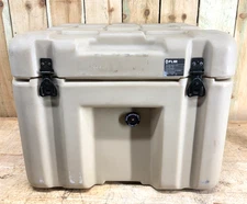 Pelican Hardigg Case 19x19x15.5" Tan Military Waterproof Footlocker W/ Foam