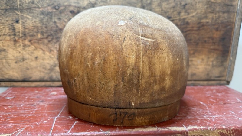 Vintage Hat Shape Head Shape Hat Block Crown Block Wood Mold