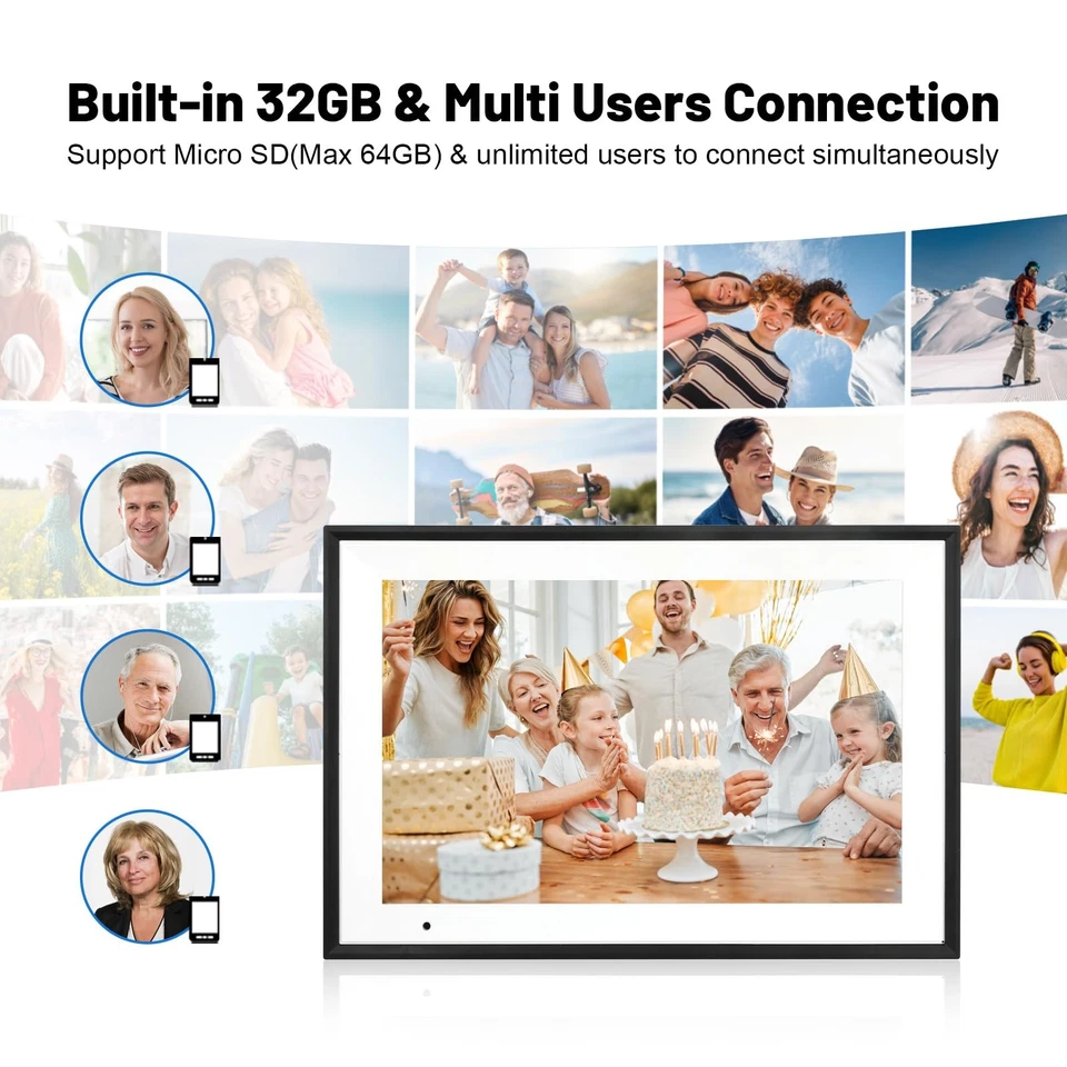 Digital Photo Frame 10.1 Inch WiFi Digital Picture Frame IPS HD Touch Screen ... - Image 4 of 4