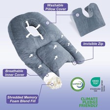 HOMCA Face Down Pillow After BBL Eye Surgery Massage Pillow Memory Foam CertiPUR