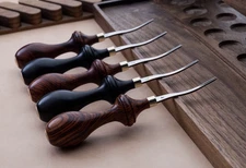 Handmade Leather Edge Beveler Set | 5-Piece Leathercraft Tool Kit