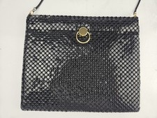 Vintage Black Metal Mesh Crossbody Shoulder Bag Metal Strap