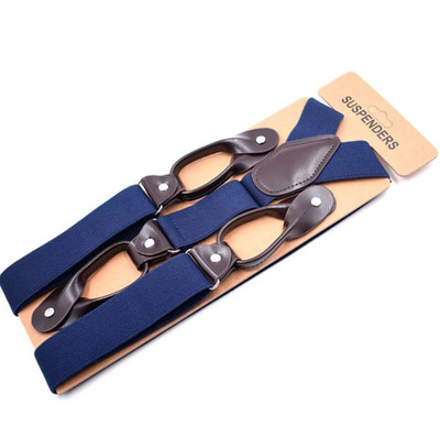 Vintage verstellbare Träger - PU-Leder & klassisches Design Y-Rücken blau
