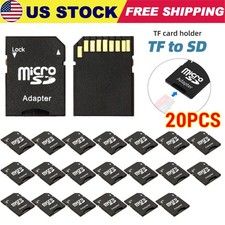 20PCS Micro SD Adapter TransFlash TF To SD SDHC Memory Card Adapter Converter US
