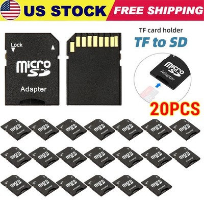 20PCS Micro SD Adapter TransFlash TF To SD SDHC Memory Card Adapter Converter US