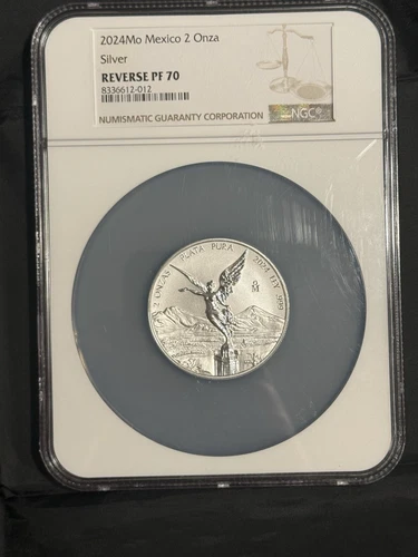 2024 MEXICO LIBERTAD 2 ONZA SILVER REVERSE PROOF NGC PF70 TOP POP COIN
