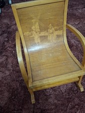 Vintage German Child’s Rocking Chair Bauhaus Style 1950’s In Good Condition Used