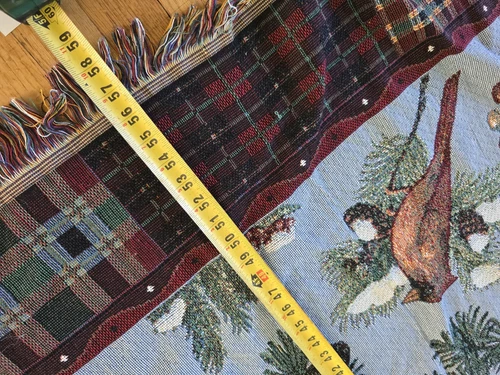 Christmas Cardinal Winter  Woven Tapestry Throw Blanket Mohawk