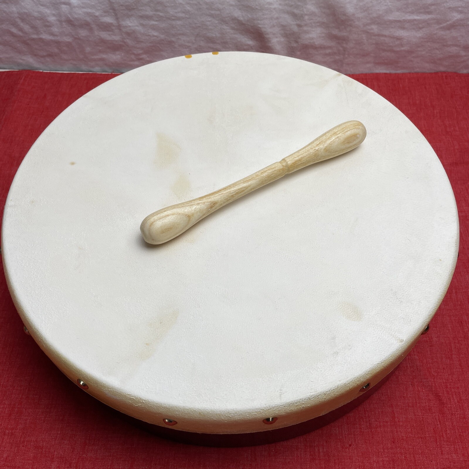 14” Bodhran Wood Frame Drum w/Beater Irish Native Unknown maker