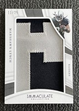 🔥MARSHAWN LYNCH 2019 IMMACULATE USED NAME PLATE JERSEY PATCH #'D /25!🔥RAIDERS!