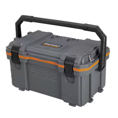RIDGID Pro Gear 27 Qt Heavy Duty Cooler XL Lockable Handle Latches Holds 42 Cans