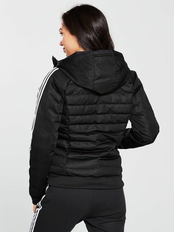 S/M adidas Women's Padded 3-STRIPES SLIM HOODED Winter S/M adidas Women's Padded 3-STRIPES SLIM HOODED Winter