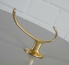 old aluminium coat hook wall hook double hook wardrobe gold anodised 1950s