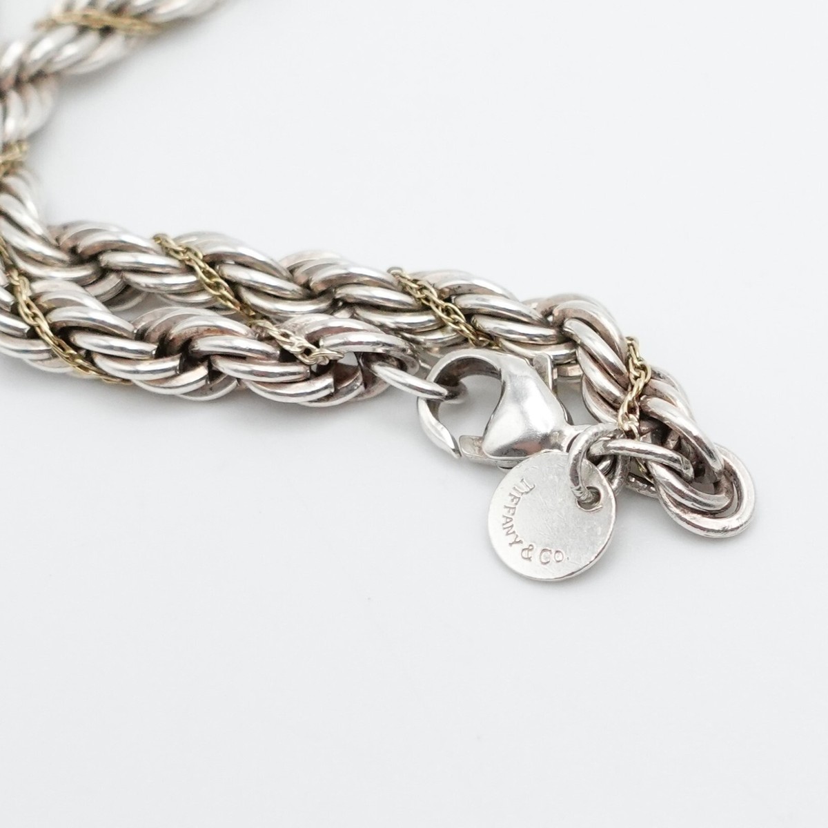 Tiffany & Co. Sterling Silver 18K Gold 4mm Twist Rope Chain