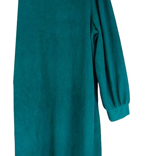 Accappatoio cappotto vintage Vanity Fair donna casa media verde velluto bottoni - Foto 12 di 15