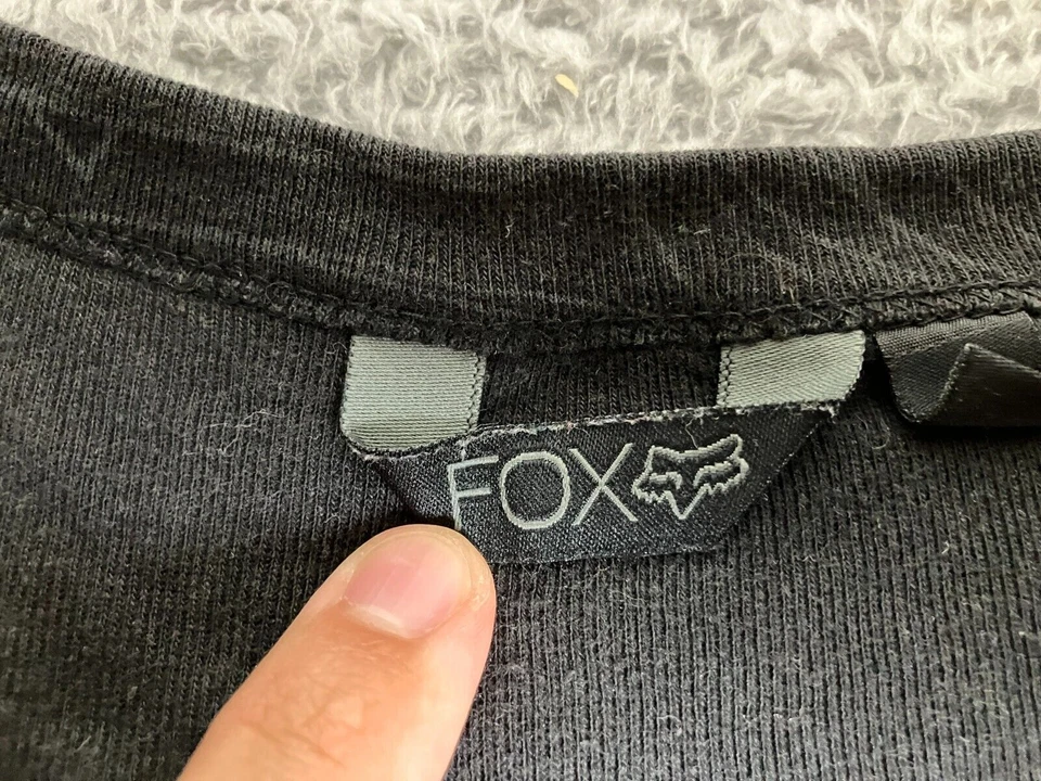 FOX Racing Sweater Womens Small Black Button Front Cardigan Oversized Grunge - Image 4 of 4