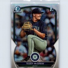 2023 Topps Bowman Teddy McGraw 1st Chrome BDC-73 Refractor Seattle Mariners