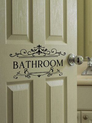1pc PVC Modern Letter Wall Decal - Stylish Bathroom Graphic Sticker - NEW