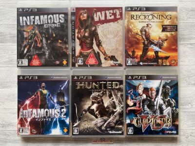 SONY PS3 inFamous 1 2 & Wet & Hunted & Reckoning & Gladiator VS set from Japan