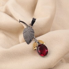 Pink Rubellite Stone Anniversary Sister Handcrafted Birthday Pendant 925 Silver