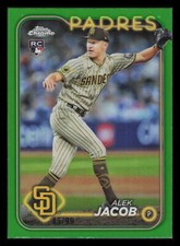 Alek Jacob RC 45/99 Green Refractor 2024 Topps Chrome USC129 Padres