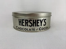 Vintage Original Hershey's Chocolate & Cocoa Large Round Tin Silver 7” Diameter