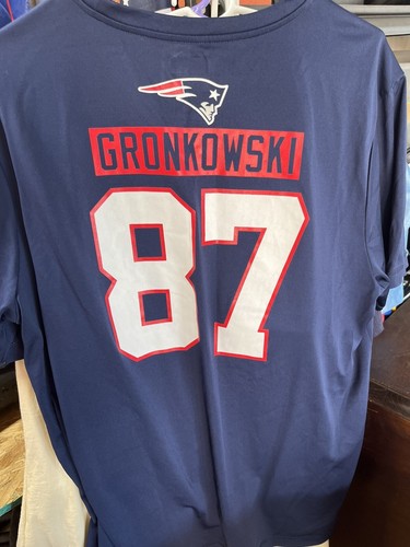 MEN'S NEW ENGLAND PATRIOTS ROB GRONKOWSKI #87 TEAM APPAREL TX3 COOL SHIRT L - Picture 2 of 4