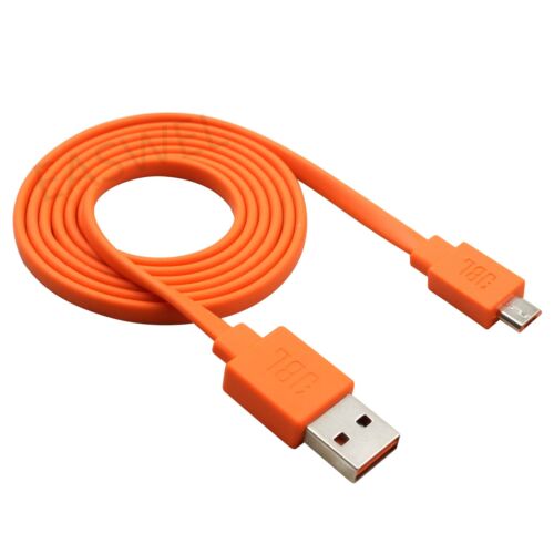 Adhiper Câble de remplacement pour câble plat Micro USB rapide Câble de charge compatible avec les haut-parleurs EU Boom 22AWG Android et JBL Flip 2 Flip 3 Flip 4 25cm / Orange 