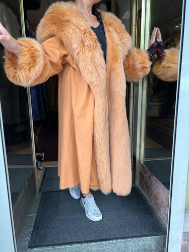 Fox Coat Cashmere with Fox Fur Real Fur L-3XL - Picture 13 of 24