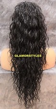 PONYTAIL HAIR PIECE EXTENSIONS EXTRA LONG CURLY LAYERED DARK BROWN 2 NWT