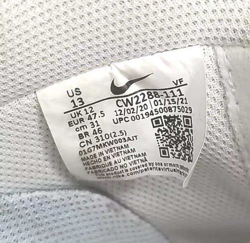 Nike Air Force 1 '07 Zapatillas bajas para hombre talla 13 Triple Cuero Blanco CW2288-111 - Imagen 2 de 14