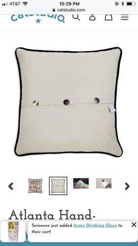 Cat Studio ATLANTA GEORGIA besticktes Kissen 20”x20” neu FALCONS BRAVES GA TECH - Bild 3 von 5