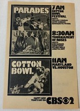 1977 CBS tv college football ad ~ COTTON BOWL ~ Maryland v Houston