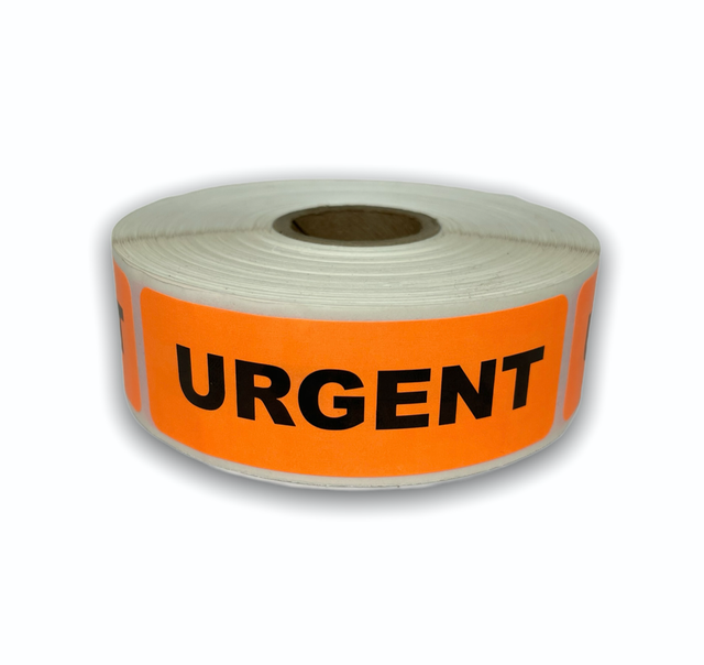 500 Labels 1x3 Orange URGENT Special Instructions Mailing Shipping ...
