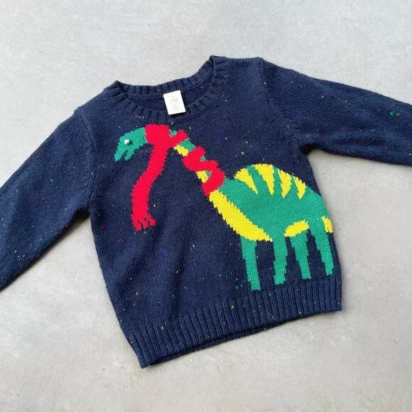 Tucker Tate Baby Boy Navy Blue Speckled Dinosaur Pullover