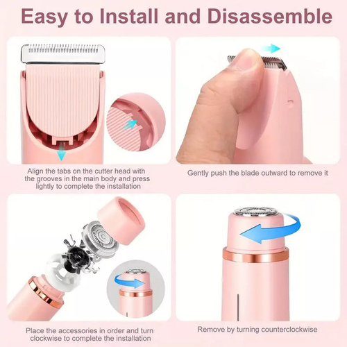 2 in 1 Dual Head Electric Lady Waterproof Shaver Razor for Women Private Area US - Picture 11 of 20