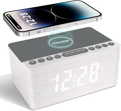 QI Digital Wecker Ladestation Qi Wireless Ladegerät für iPhone Samsung Tischuhr