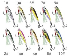 10PCS Fishing Bait Iron Plate Road Sub Bait Long Cast 20g Large Gram Metal Jig