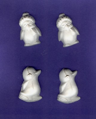 Penguin with hat & ear muffs plaster of Paris painting project. Set of 12!