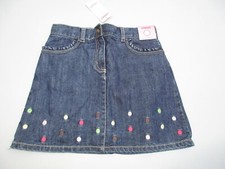 Gymboree Tea For Two Denim Dot Jean Adjustable Waist Skirt Skort Size 9 NWT