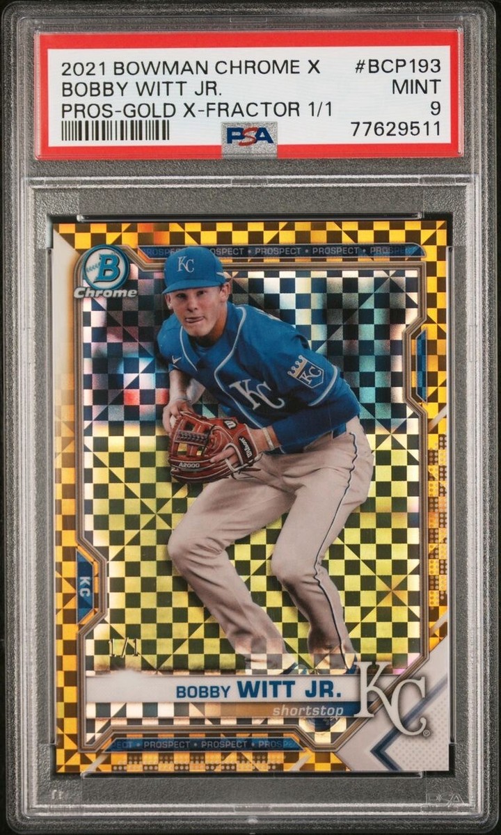 2021 Bowman Chrome X Prospects Bobby Witt JR. Gold X-Refractor 1/1 